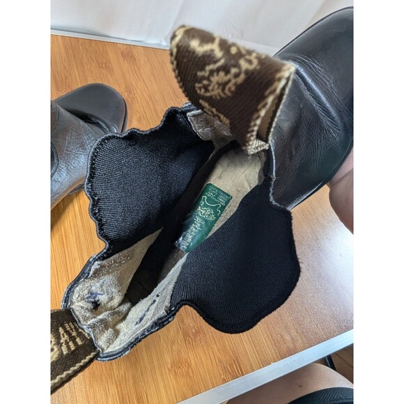 Vintage El Bayo Black Leather Mens Ankle Boots US Size 8 Pull-on Dress (Y05) - Picture 4 of 12